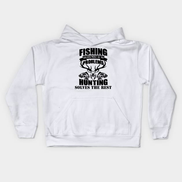 fishing problem hunting Kids Hoodie by amillustrated